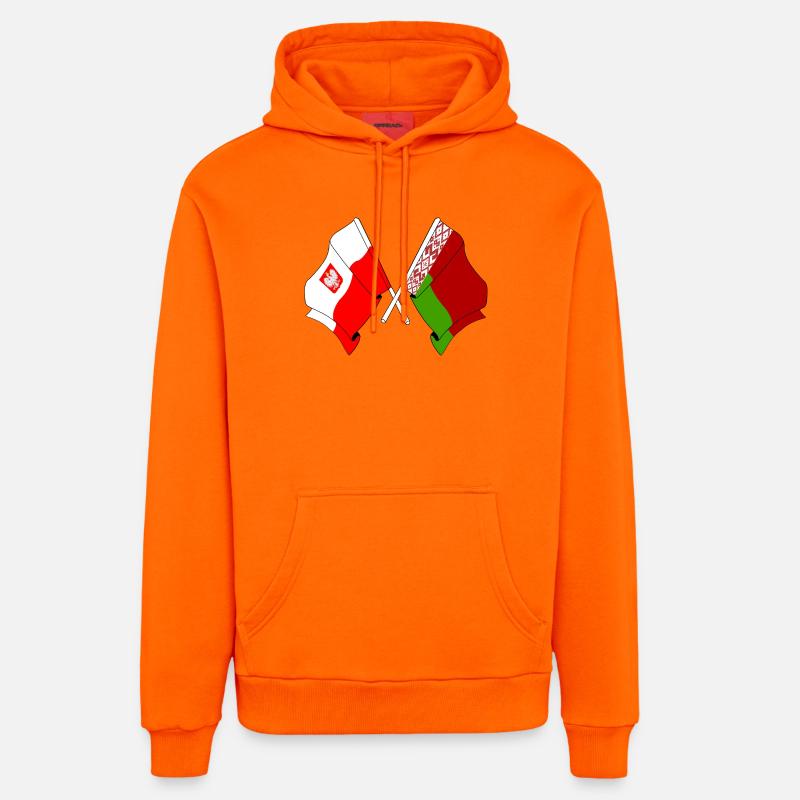 Drapeau de la Pologne, Russie Blanche - Sweat à capuche bio décontracté fabriqué en UE - SUNSET ORANGE