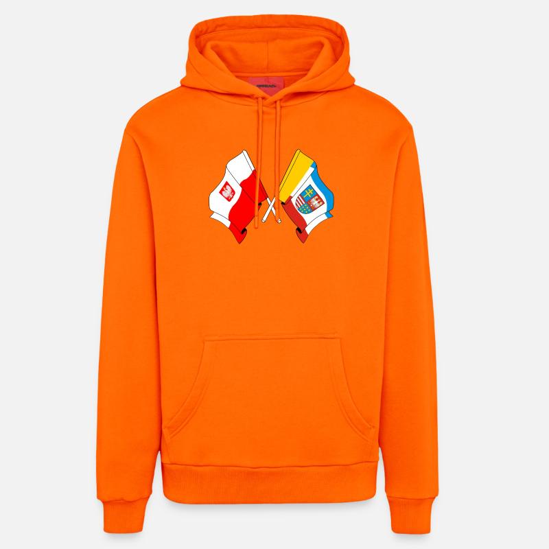 Drapeau Pologne, Sainte-Croix - Sweat à capuche bio décontracté fabriqué en UE - SUNSET ORANGE