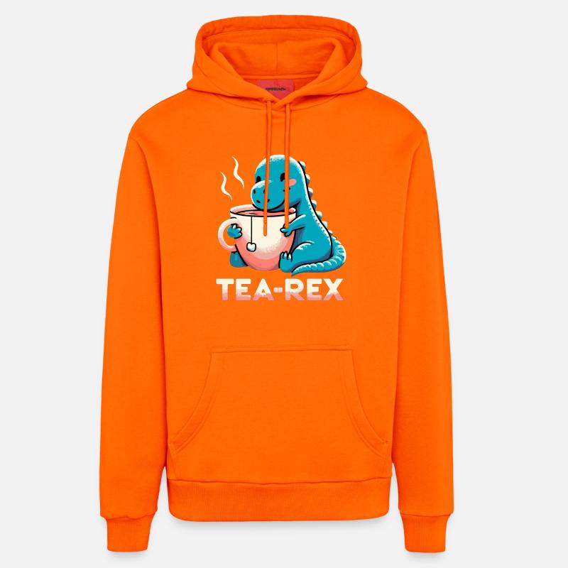 Tee Rex Tee-Rex Teetrinker Geschenk - Organic Relaxed Hoodie Made in EU - SUNSET ORANGE