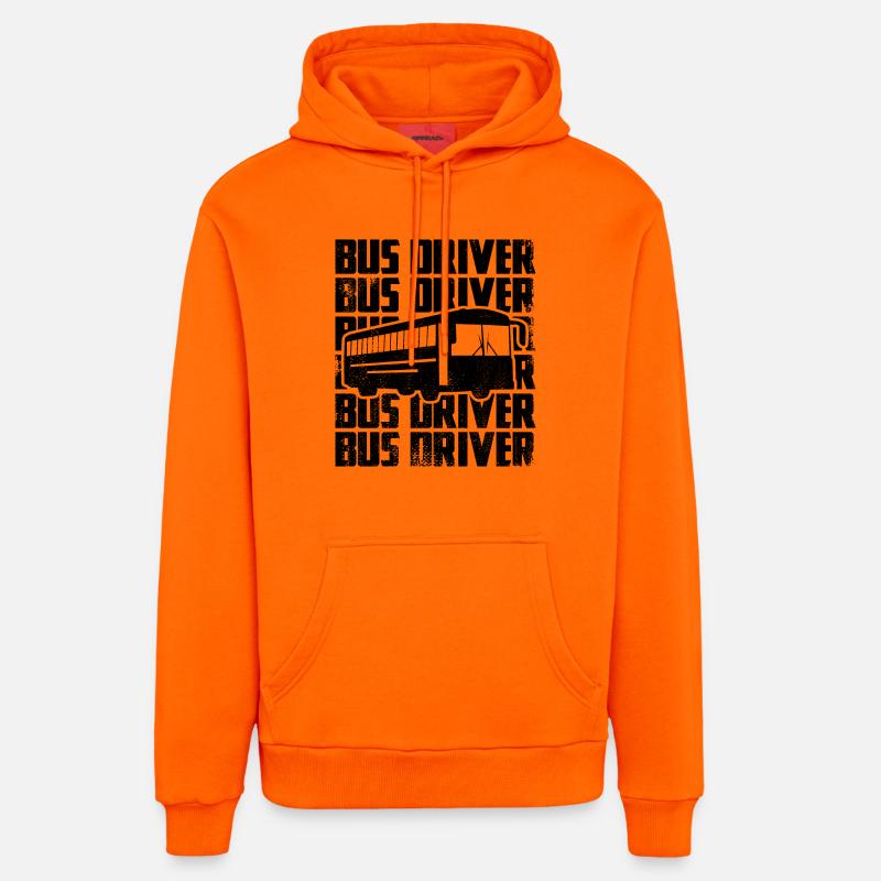 chauffeur de bus - Sweat à capuche bio décontracté fabriqué en UE - SUNSET ORANGE