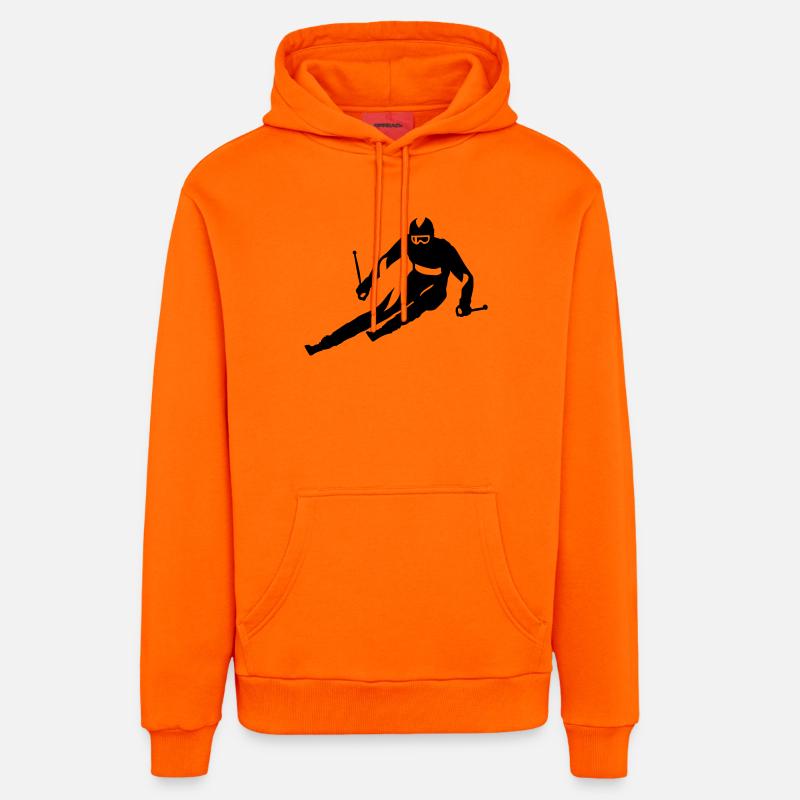 Ski - Sweat à capuche bio décontracté fabriqué en UE - SUNSET ORANGE