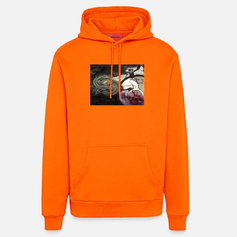 Evolutionary Clock - Organic Relaxed Hoodie Made in EU - SUNSET ORANGE