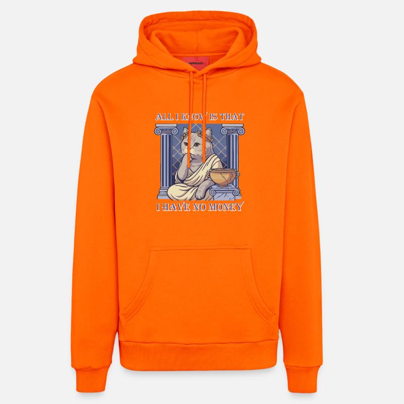pas d’argent - Sweat à capuche bio décontracté fabriqué en UE - SUNSET ORANGE