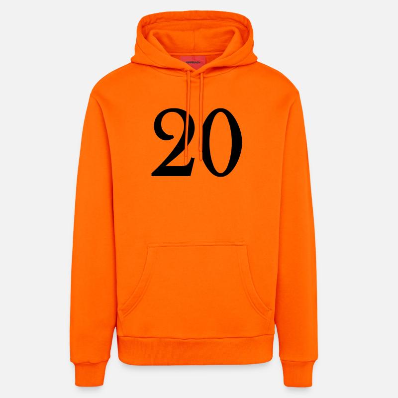 20. 20e ANNIVERSAIRE. ANNIVERSAIRE 20 ANS. 20 ANS. - Sweat à capuche bio décontracté fabriqué en UE - SUNSET ORANGE