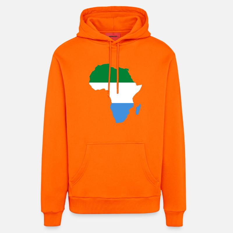 Sierra_Leone_Flagge_Afrika - Sweat à capuche bio décontracté fabriqué en UE - SUNSET ORANGE