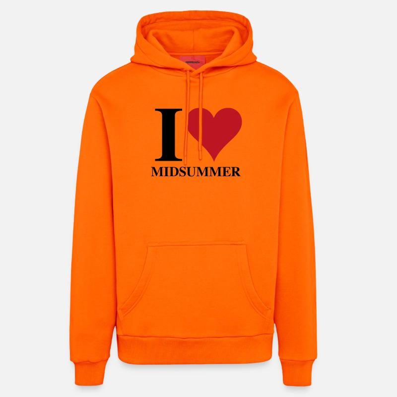 I ♥ Midsummer - Sweat à capuche bio décontracté fabriqué en UE - SUNSET ORANGE