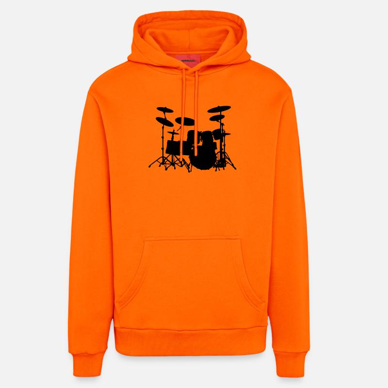 Drumset - Sweat à capuche bio décontracté fabriqué en UE - SUNSET ORANGE