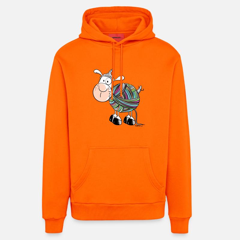 Comique de mouton drôle - Sweat à capuche bio décontracté fabriqué en UE - SUNSET ORANGE