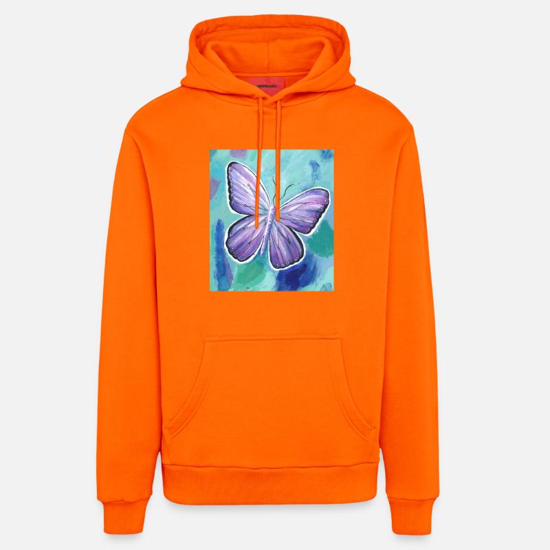 papillon - Sweat à capuche bio décontracté fabriqué en UE - SUNSET ORANGE