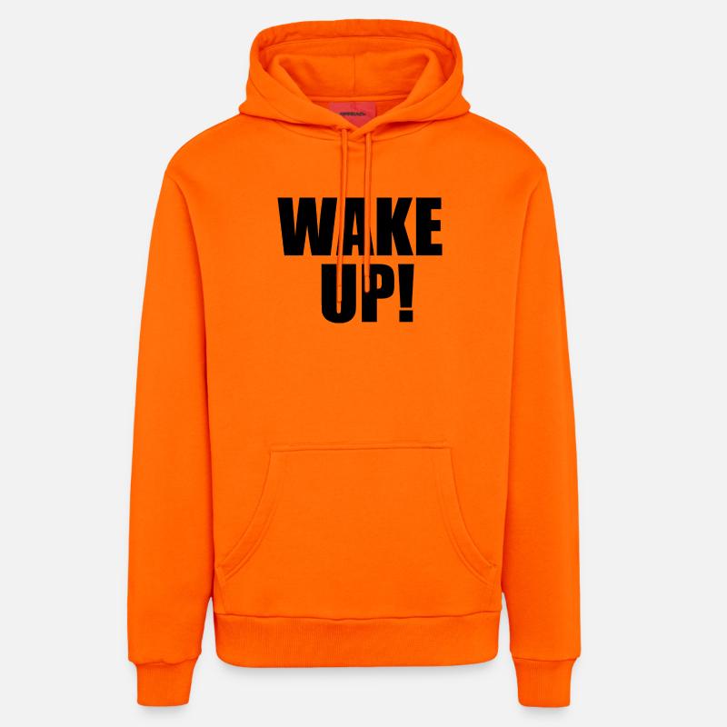 Wake UP! - Sweat à capuche bio décontracté fabriqué en UE - SUNSET ORANGE