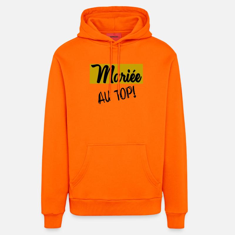 JUST MARRIED. EVJF. MARIEE - Sweat à capuche bio décontracté fabriqué en UE - SUNSET ORANGE