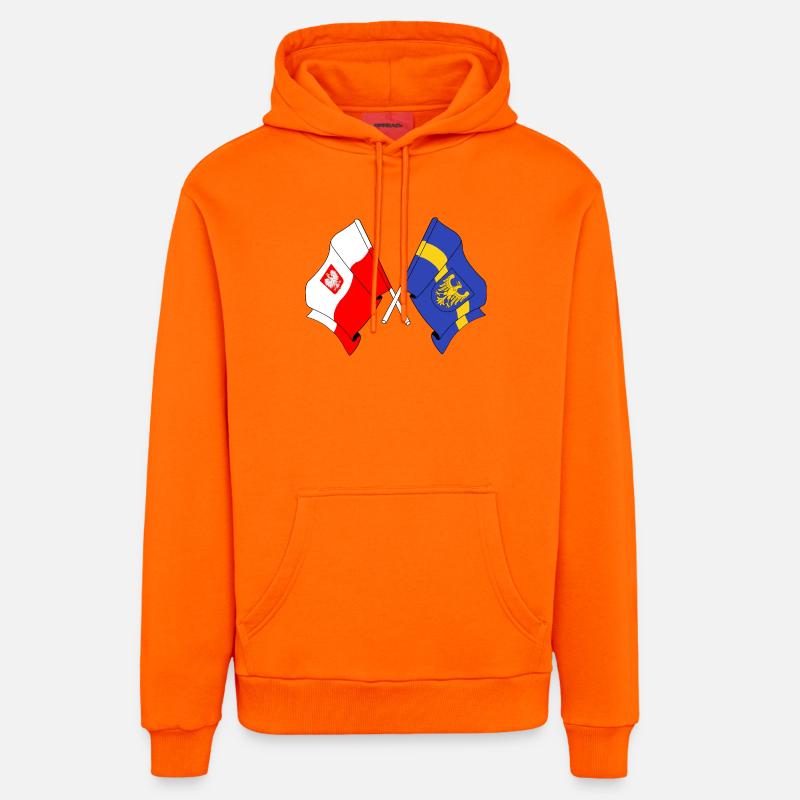 Drapeau Pologne Silésie - Sweat à capuche bio décontracté fabriqué en UE - SUNSET ORANGE