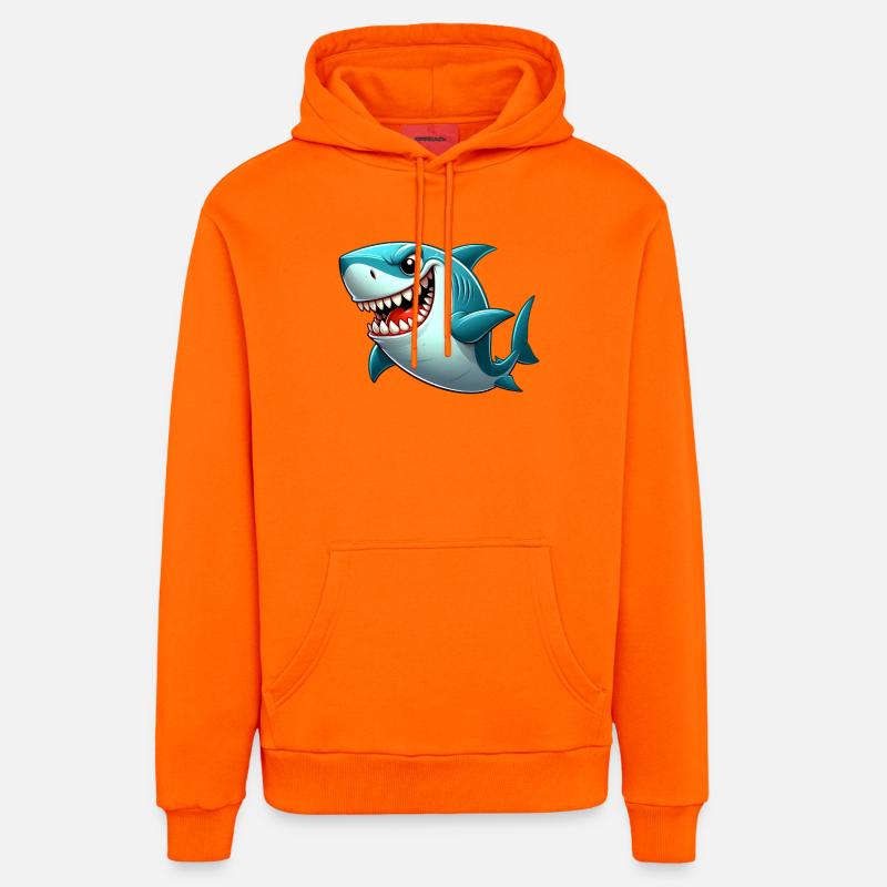 Requin - Sweat à capuche bio décontracté fabriqué en UE - SUNSET ORANGE