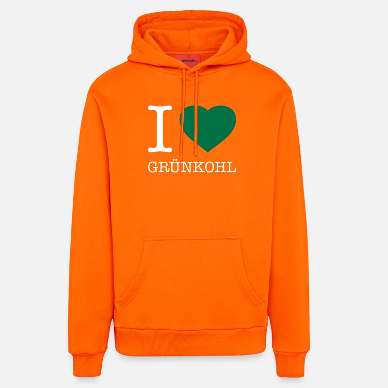 J’adore le chou frisé - Sweat à capuche bio décontracté fabriqué en UE - SUNSET ORANGE