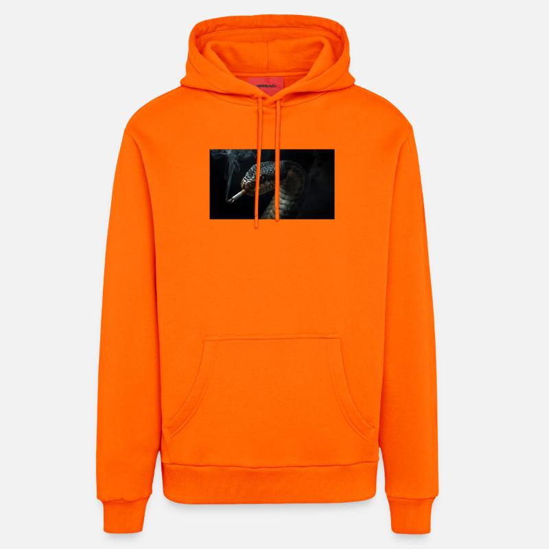 Serpent cobra avec une cigarette - Sweat à capuche bio décontracté fabriqué en UE - SUNSET ORANGE