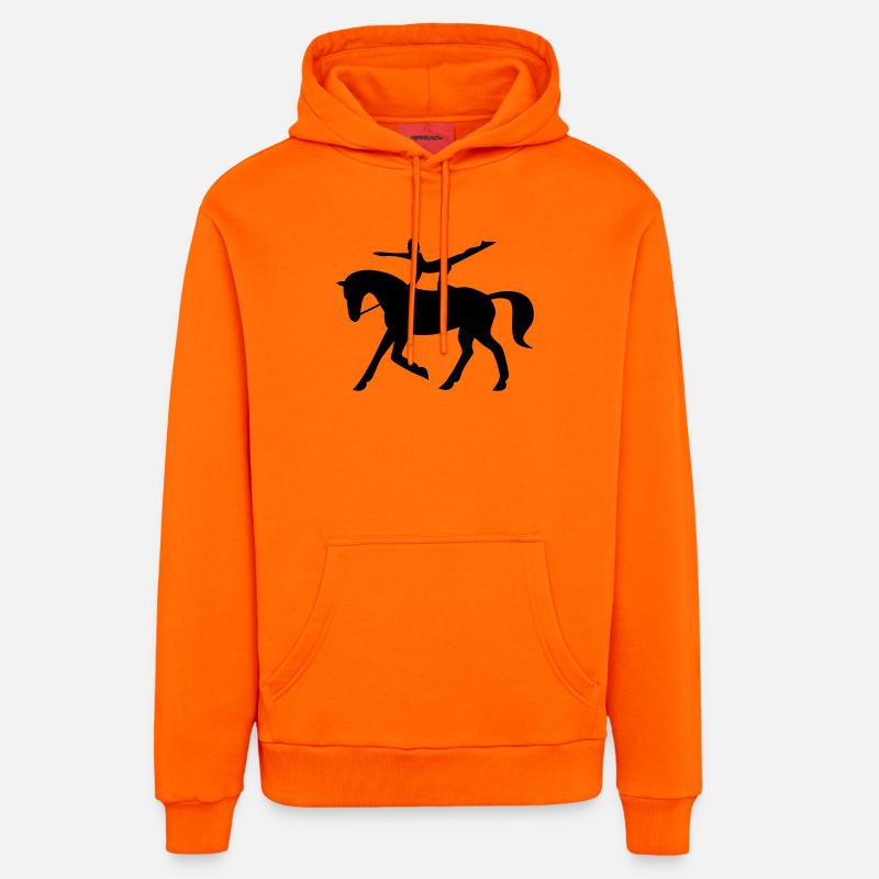 Cheval de saut - Sweat à capuche bio décontracté fabriqué en UE - SUNSET ORANGE