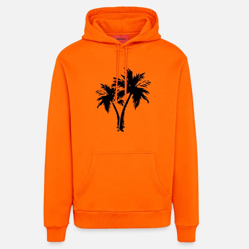 palm trees - Organic Relaxed Hoodie Made in EU - SUNSET ORANGE