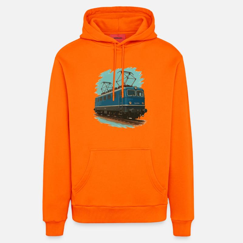 Électricité sur acier – E-Lok Power - Sweat à capuche bio décontracté fabriqué en UE - SUNSET ORANGE