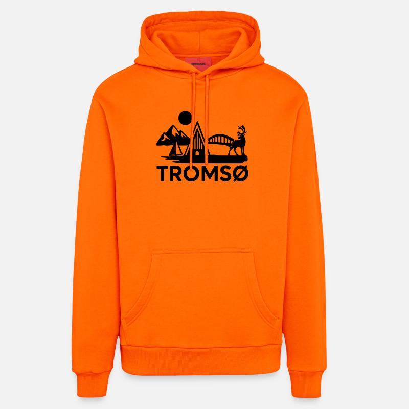 Tromsø Silhouette - Sweat à capuche bio décontracté fabriqué en UE - SUNSET ORANGE