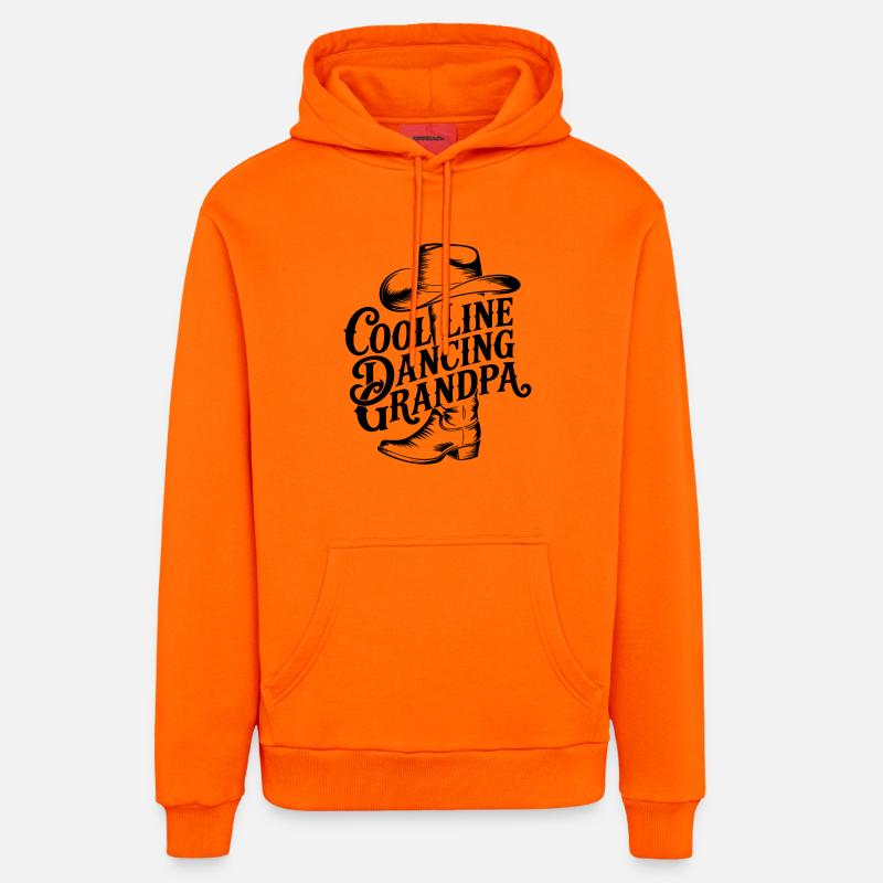 Danse en ligne Papi - Sweat à capuche bio décontracté fabriqué en UE - SUNSET ORANGE