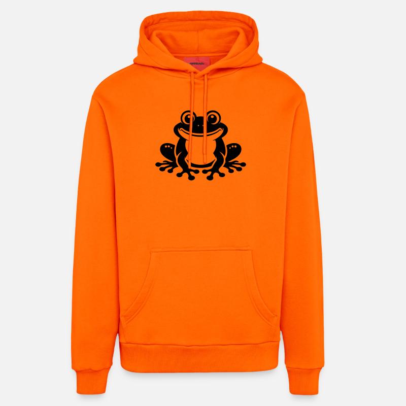 Grenouille Comique Crapaud - Sweat à capuche bio décontracté fabriqué en UE - SUNSET ORANGE