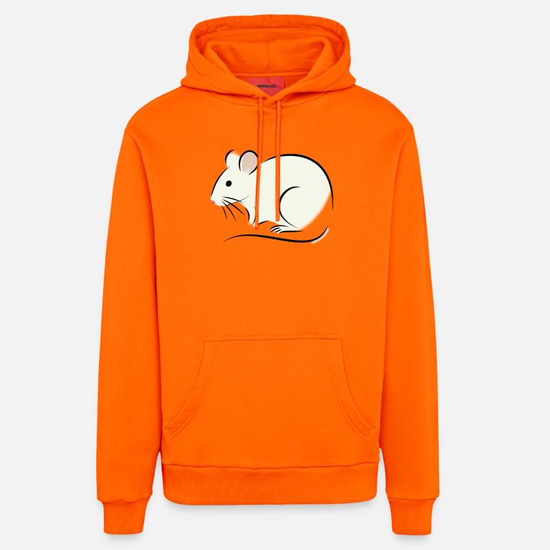 rat blanc - Sweat à capuche bio décontracté fabriqué en UE - SUNSET ORANGE