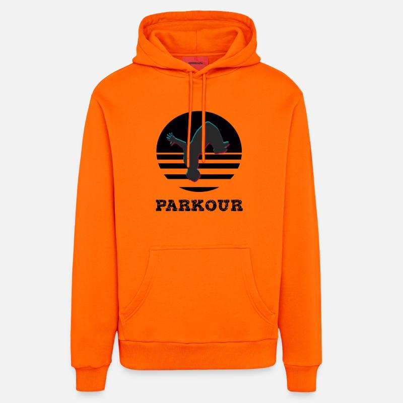 Parkour - Sweat à capuche bio décontracté fabriqué en UE - SUNSET ORANGE