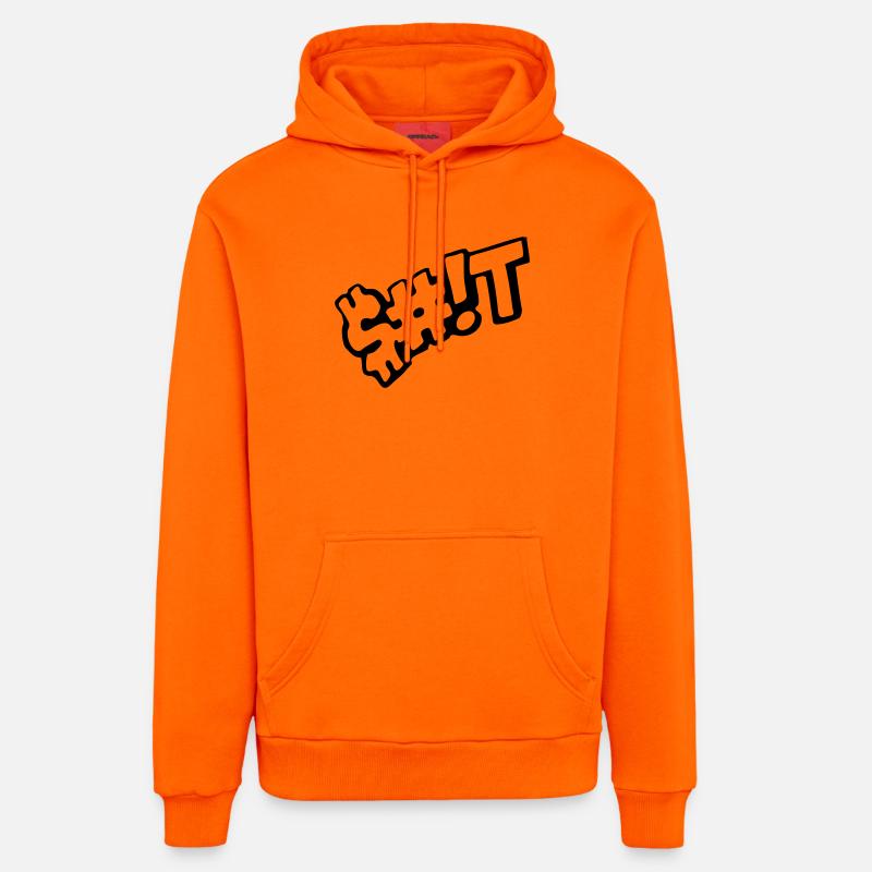 merde - Sweat à capuche bio décontracté fabriqué en UE - SUNSET ORANGE