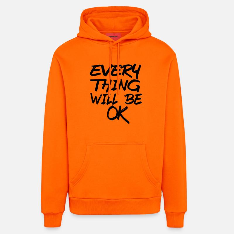 Alles wird gut! Alles wird gut! # - Organic Relaxed Hoodie Made in EU - SUNSET ORANGE