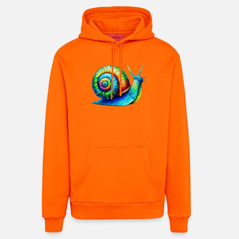 Escargot - Sweat à capuche bio décontracté fabriqué en UE - SUNSET ORANGE