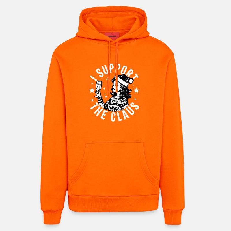 Je soutiens le Père Noël - Sweat à capuche bio décontracté fabriqué en UE - SUNSET ORANGE