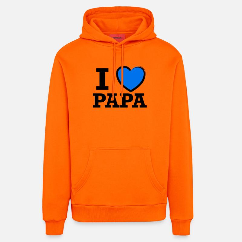J’adore Papa - Sweat à capuche bio décontracté fabriqué en UE - SUNSET ORANGE