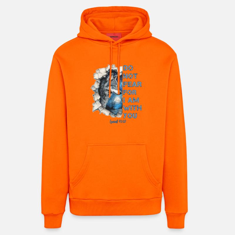 Citation chrétienne de Wolf - Sweat à capuche bio décontracté fabriqué en UE - SUNSET ORANGE