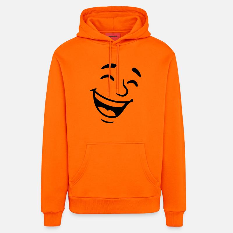 Visage Rieur - Sweat à capuche bio décontracté fabriqué en UE - SUNSET ORANGE