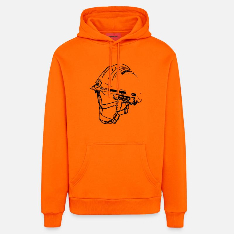 Casque Pompier JSP - Sweat à capuche bio décontracté fabriqué en UE - SUNSET ORANGE