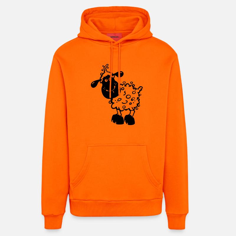 Petit mouton - Ferme - Sweat à capuche bio décontracté fabriqué en UE - SUNSET ORANGE