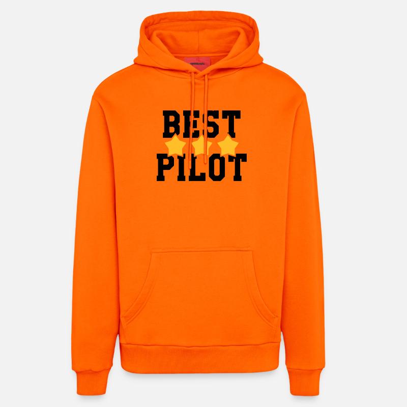 Best Pilot - Sweat à capuche bio décontracté fabriqué en UE - SUNSET ORANGE