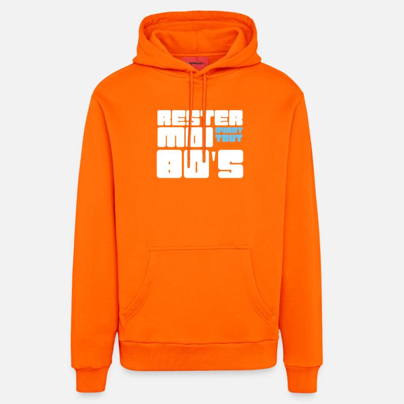 Rester moi avant tout 80's - Sweat à capuche bio décontracté fabriqué en UE - SUNSET ORANGE