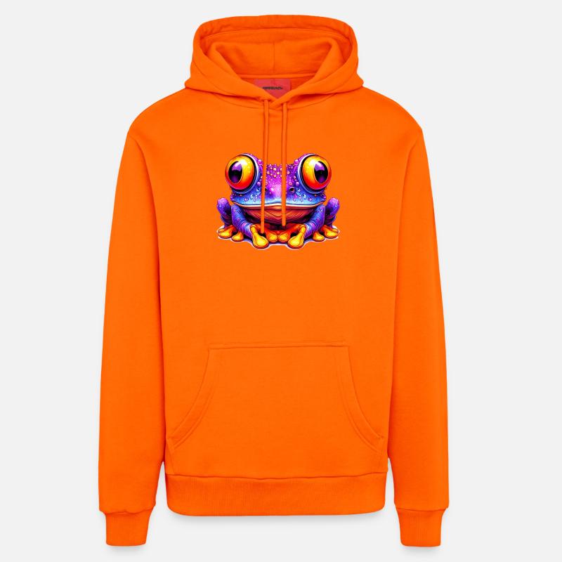 Grenouille - Sweat à capuche bio décontracté fabriqué en UE - SUNSET ORANGE