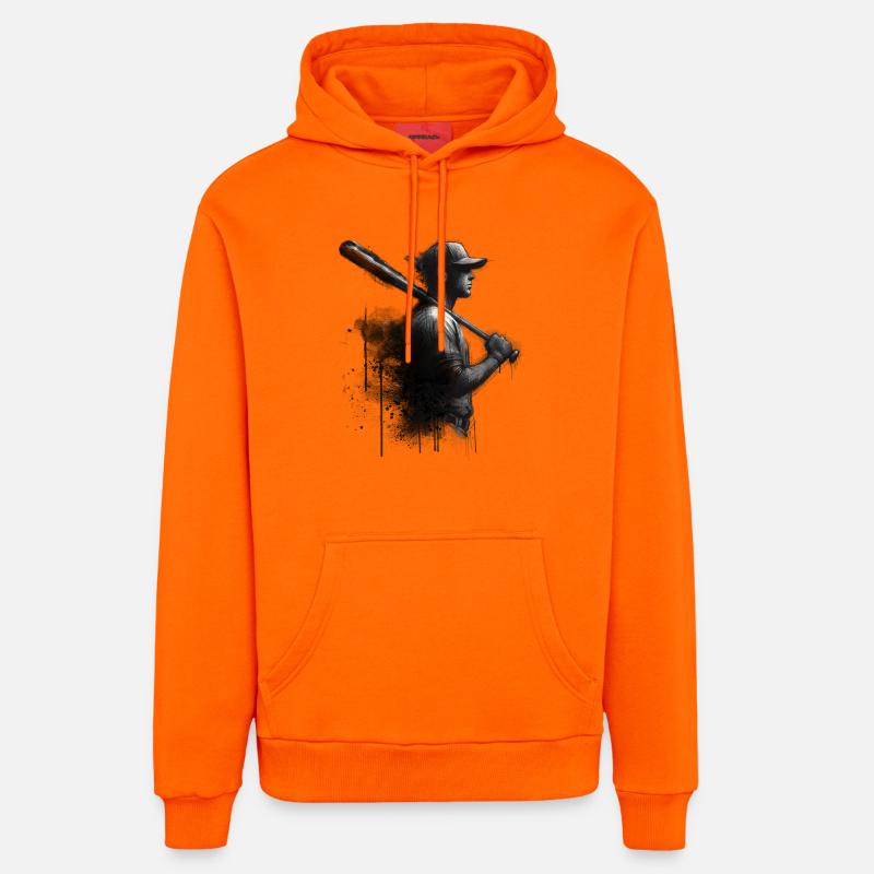 Base-ball - Sweat à capuche bio décontracté fabriqué en UE - SUNSET ORANGE