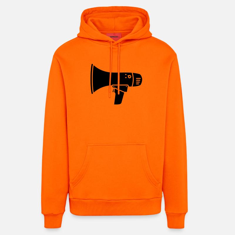 Ultras de démonstration bruyante du mégaphone - Sweat à capuche bio décontracté fabriqué en UE - SUNSET ORANGE