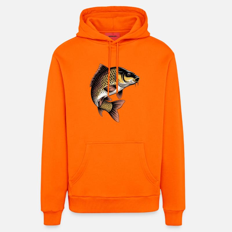 Carpe sauteuse - Sweat à capuche bio décontracté fabriqué en UE - SUNSET ORANGE