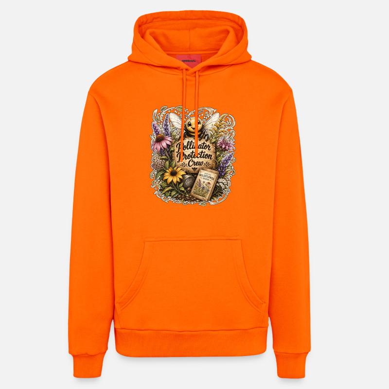 Équipe de protection des pollinisateurs - Sweat à capuche bio décontracté fabriqué en UE - SUNSET ORANGE