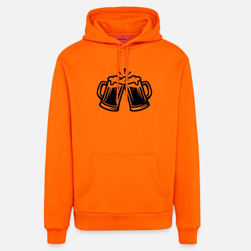 Beer Toast Chope à bière - Sweat à capuche bio décontracté fabriqué en UE - SUNSET ORANGE
