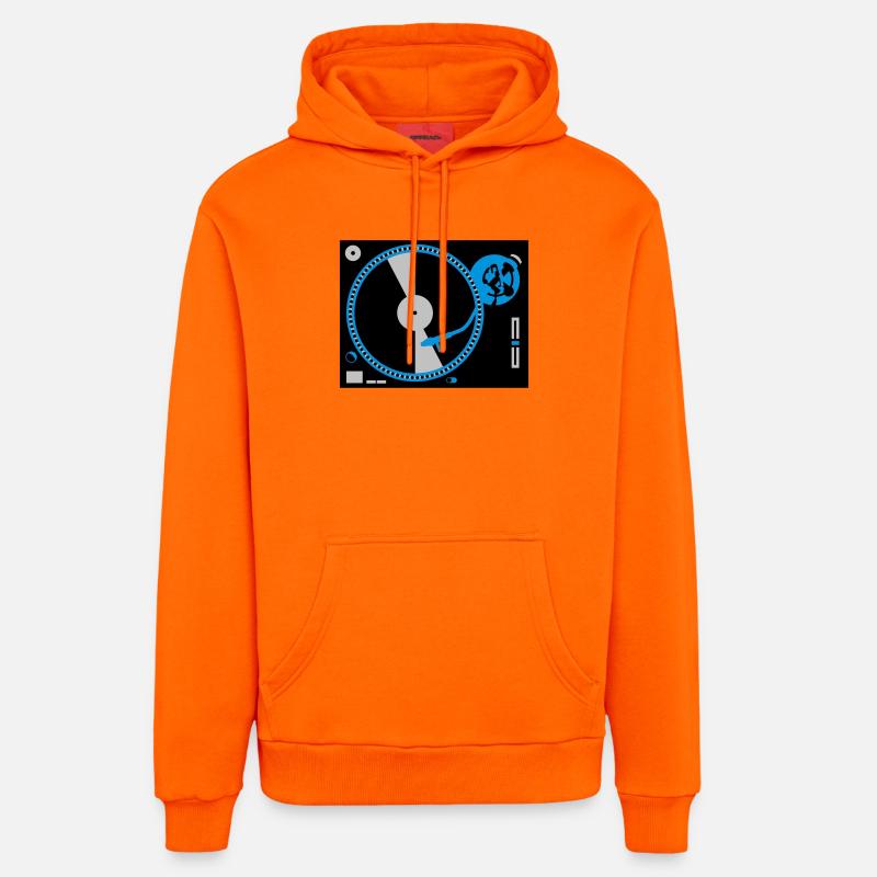 turntables - Sweat à capuche bio décontracté fabriqué en UE - SUNSET ORANGE