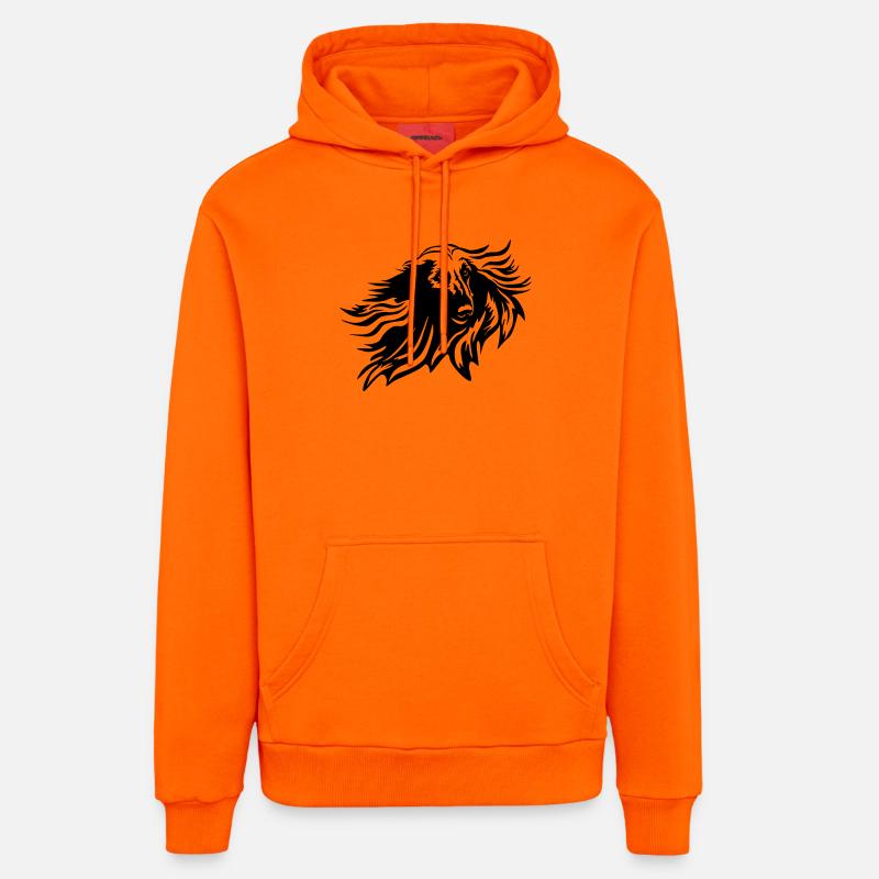 Tête d'Afghans - Sweat à capuche bio décontracté fabriqué en UE - SUNSET ORANGE