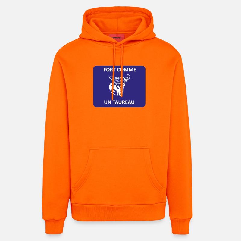 Fort comme un taureau - Sweat à capuche bio décontracté fabriqué en UE - SUNSET ORANGE