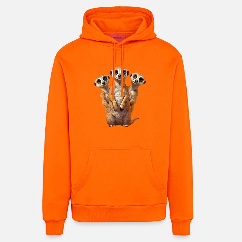 Erdmannchen - Sweat à capuche bio décontracté fabriqué en UE - SUNSET ORANGE