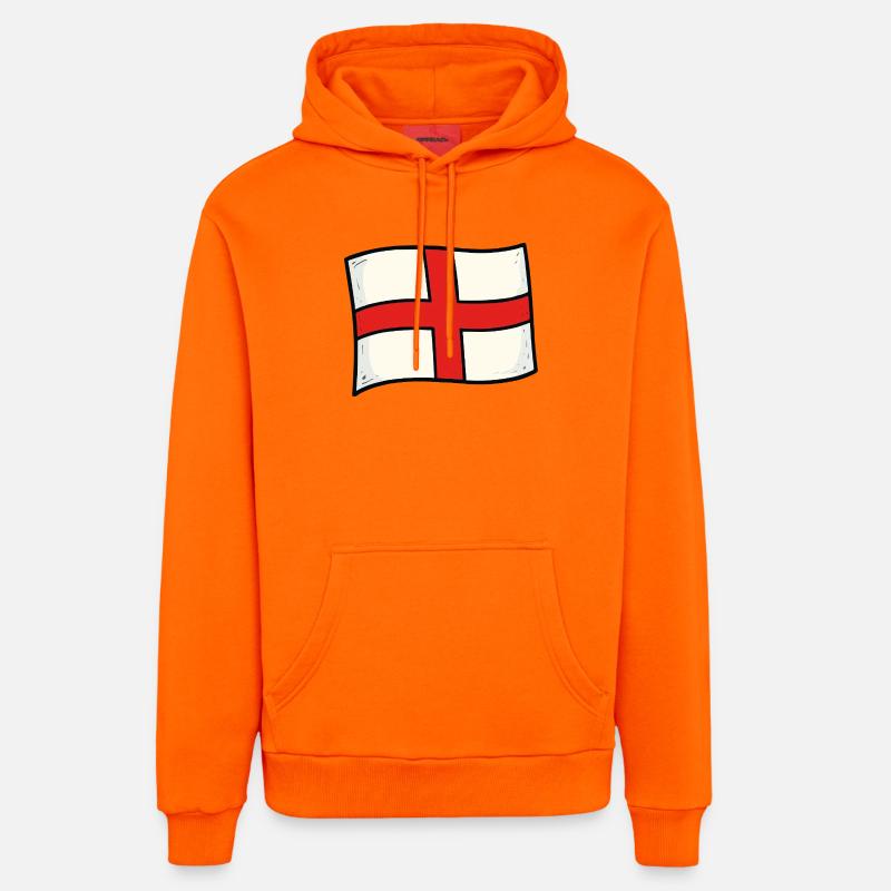 Drapeau de l’Angleterre - Sweat à capuche bio décontracté fabriqué en UE - SUNSET ORANGE