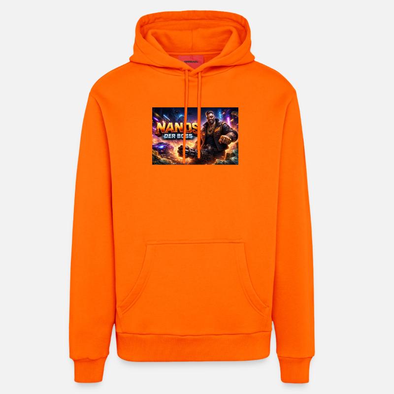 Nanos du Bøss - Sweat à capuche bio décontracté fabriqué en UE - SUNSET ORANGE